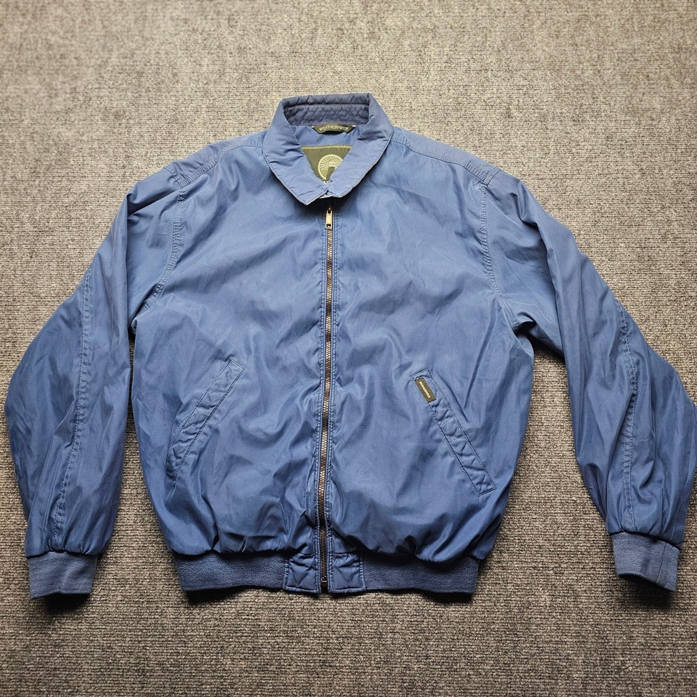 Weatherproof Mens Blue Full Zip Golf Jacket Size Medium Lightweight Windbreaker